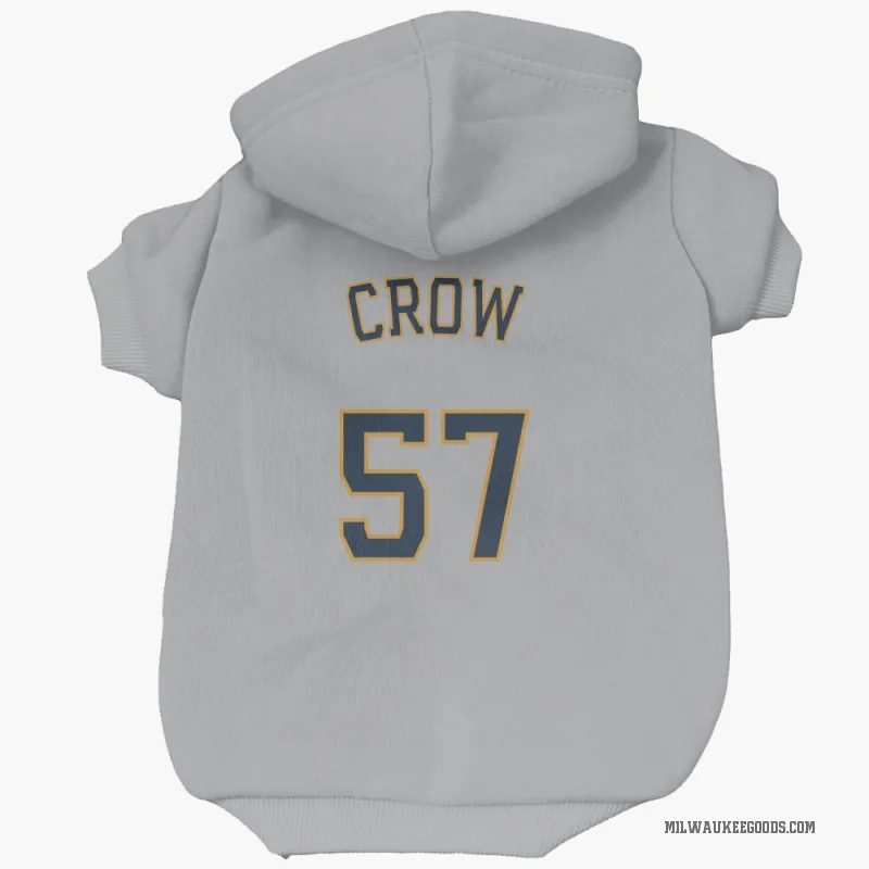 Coleman Crow  Gray Milwaukee Brewers  Cat & Dog Pet Hoodie