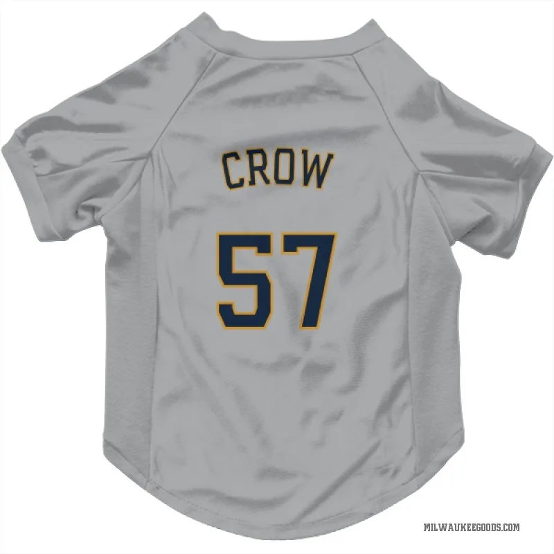 Coleman Crow  Gray Milwaukee Brewers  Cat & Dog Pet Jersey