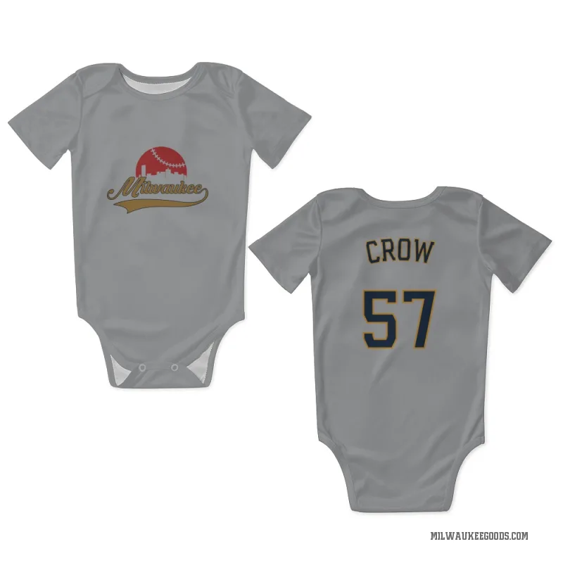 Coleman Crow  Gray Milwaukee Brewers  Newborn & Infant Bodysuit