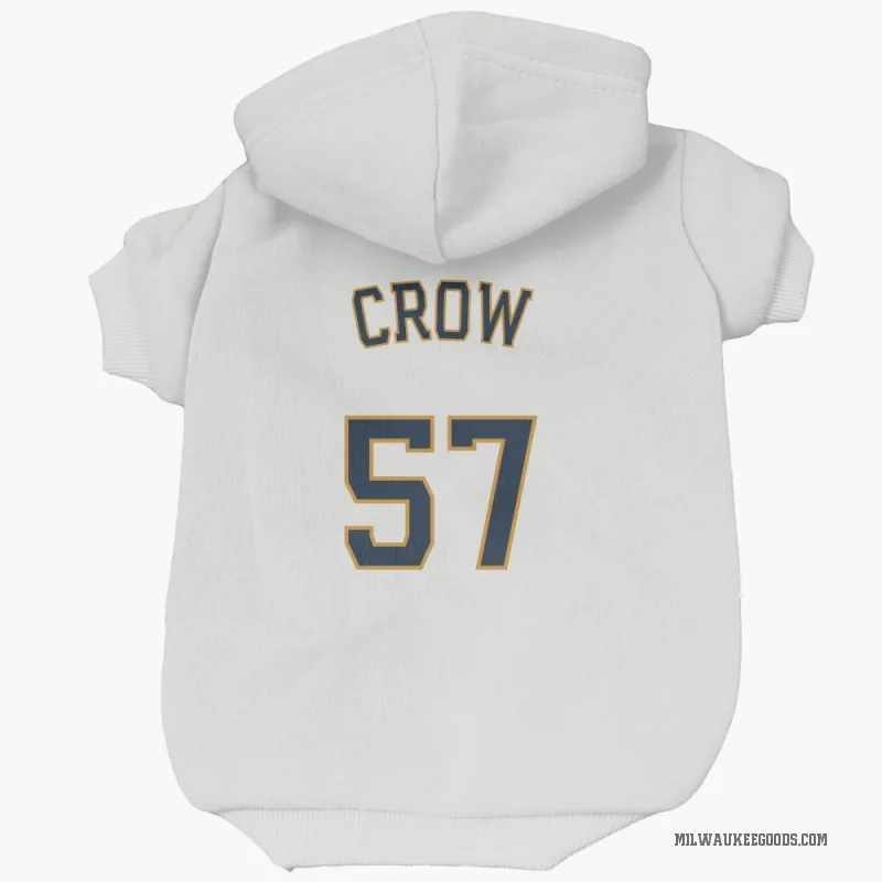 Coleman Crow  White Milwaukee Brewers  Cat & Dog Pet Hoodie