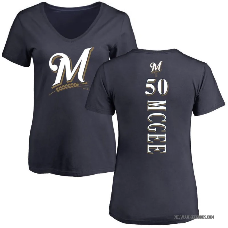 Easton McGee Women's Navy Milwaukee Brewers Backer Slim Fit T-Shirt -