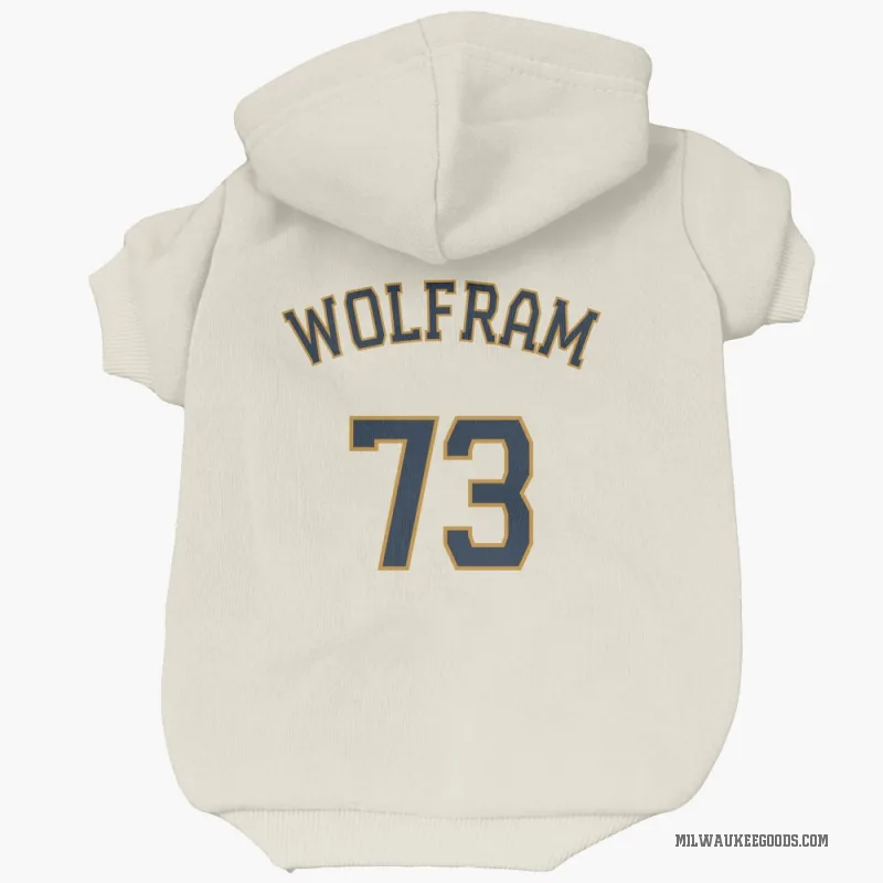 Grant Wolfram Cream Milwaukee Brewers Cat & Dog Pet Hoodie