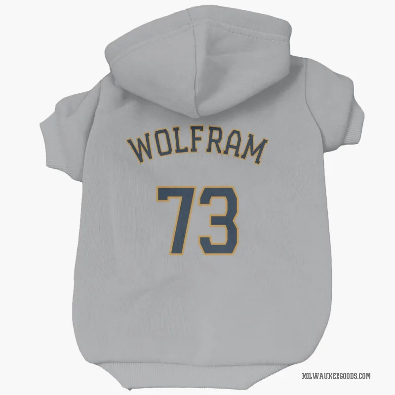Grant Wolfram Gray Milwaukee Brewers Cat & Dog Pet Hoodie