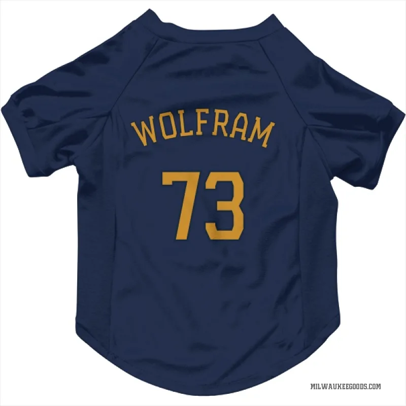 Grant Wolfram Navy Milwaukee Brewers Cat & Dog Pet Jersey