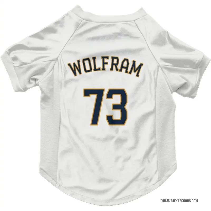Grant Wolfram White Milwaukee Brewers Cat & Dog Pet Jersey