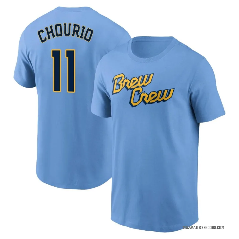 Jackson Chourio Men's Blue Milwaukee Brewers Powder 2022 City Connect T-Shirt