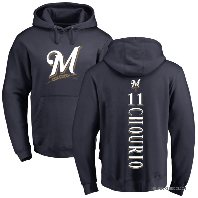 Jackson Chourio Men's Navy Milwaukee Brewers Backer Pullover Hoodie