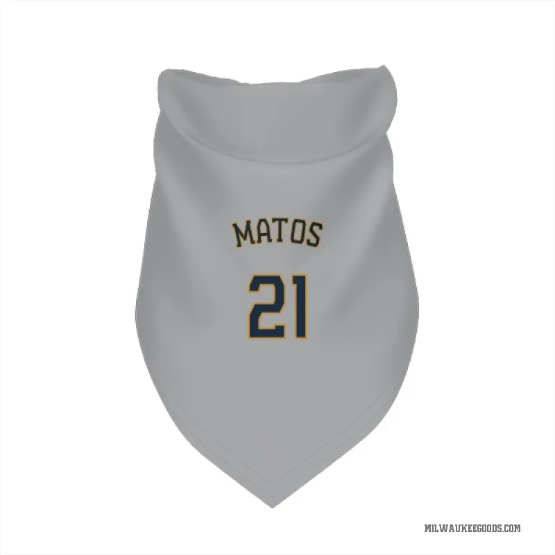 Luis Matos  Gray Milwaukee Brewers  Cat & Dog Pet Bandana