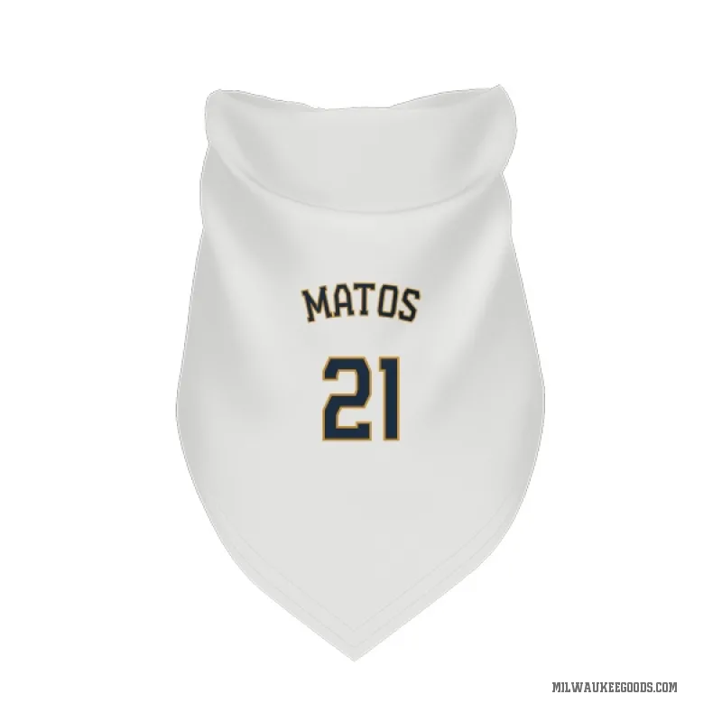 Luis Matos  White Milwaukee Brewers  Cat & Dog Pet Bandana