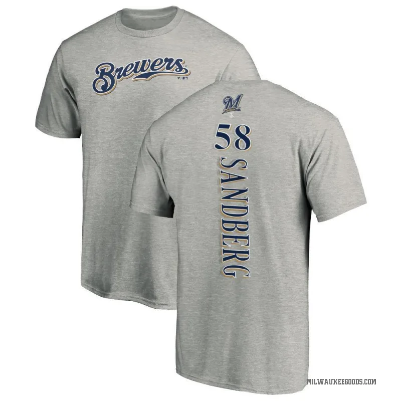 Ryan Sandberg Men's Ash Milwaukee Brewers Backer T-Shirt -