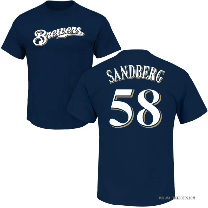 Ryan Sandberg Men's Navy Milwaukee Brewers Roster T-Shirt -