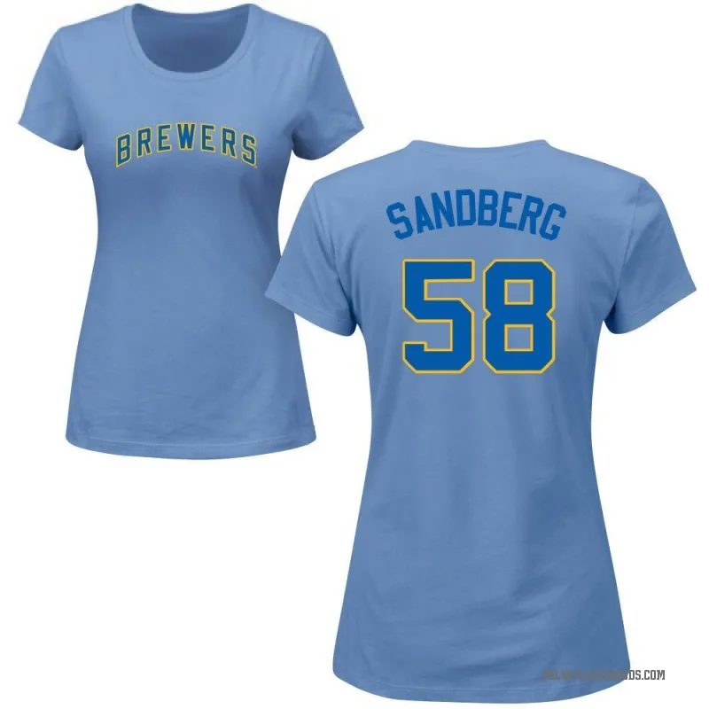 Ryan Sandberg Women's LightBlue Milwaukee Brewers Roster T-Shirt - Light Blue
