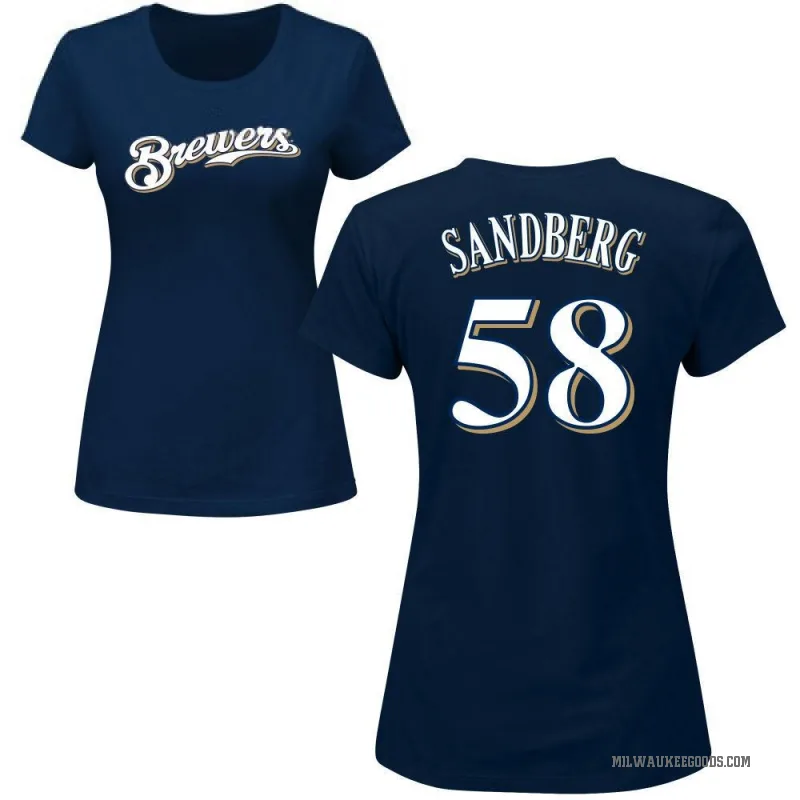 Ryan Sandberg Women's Navy Milwaukee Brewers Roster T-Shirt -