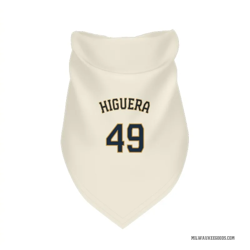 Teddy Higuera  Cream Milwaukee Brewers  Cat & Dog Pet Bandana