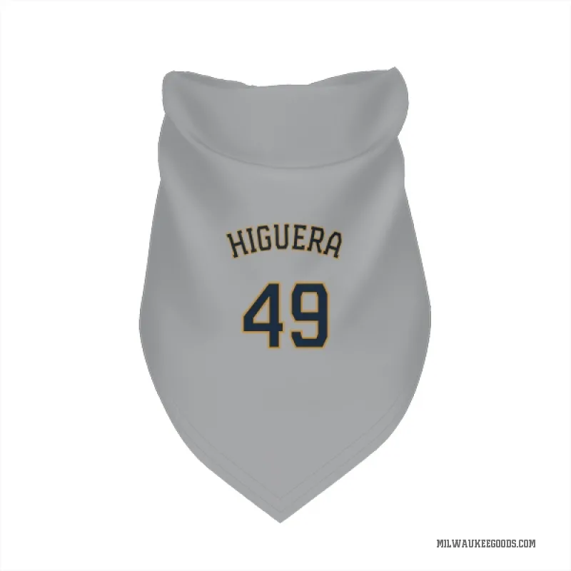 Teddy Higuera  Gray Milwaukee Brewers  Cat & Dog Pet Bandana