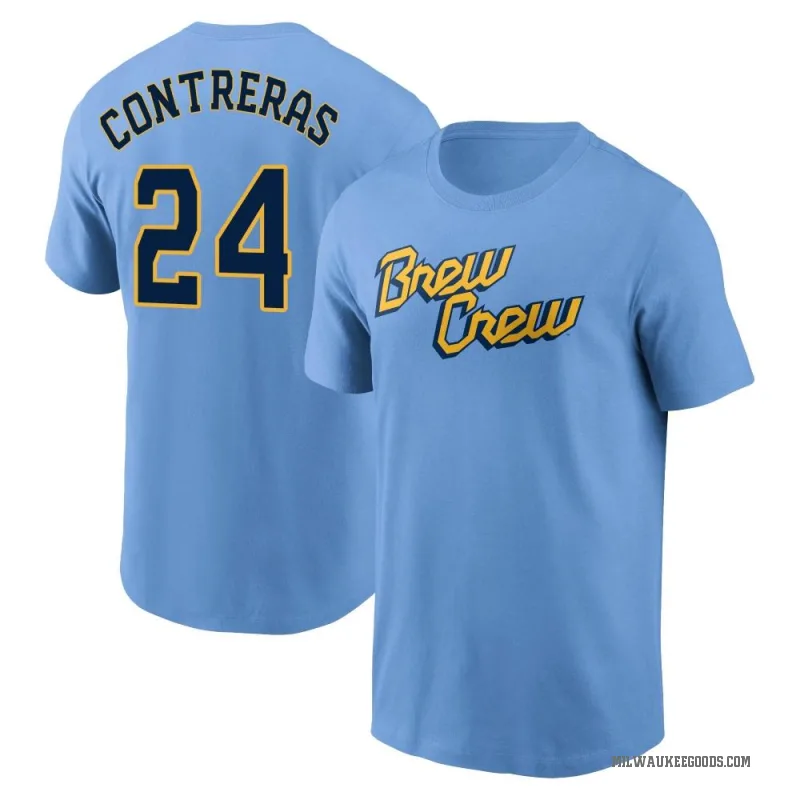 William Contreras Men's Blue Milwaukee Brewers Powder 2022 City Connect T-Shirt